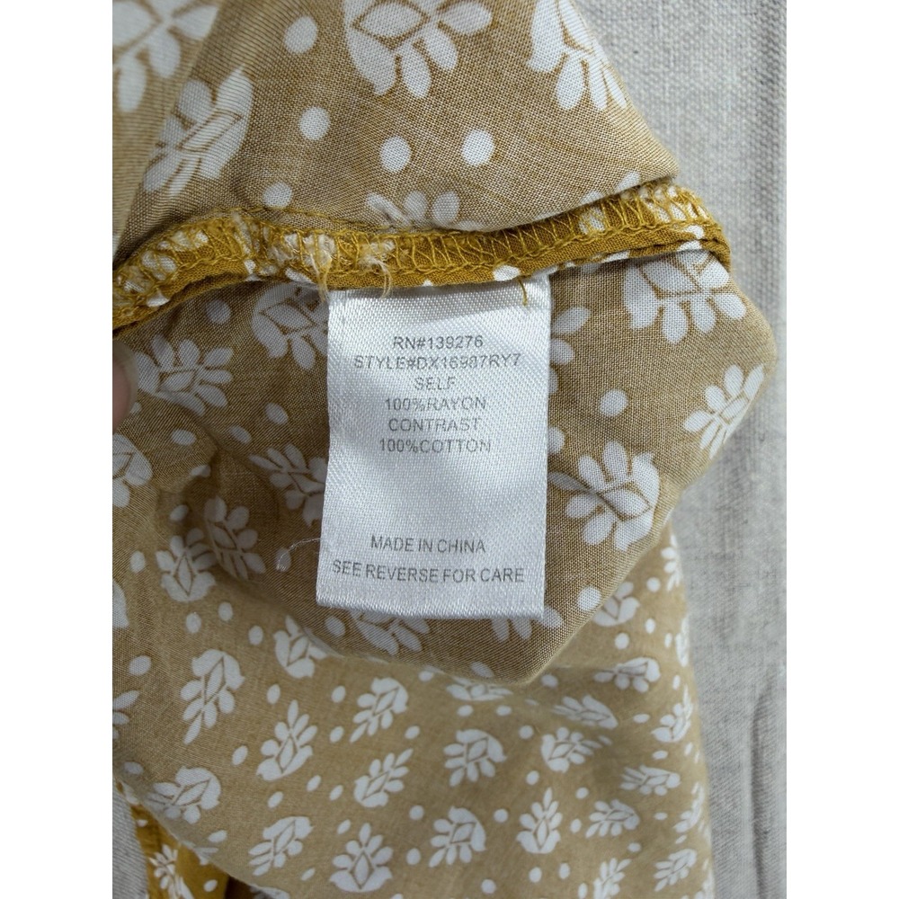 Daniel Rainn cottagecore Mustard Yellow Floral Sleeveless Top Women's 1x - Picture 9 of 10